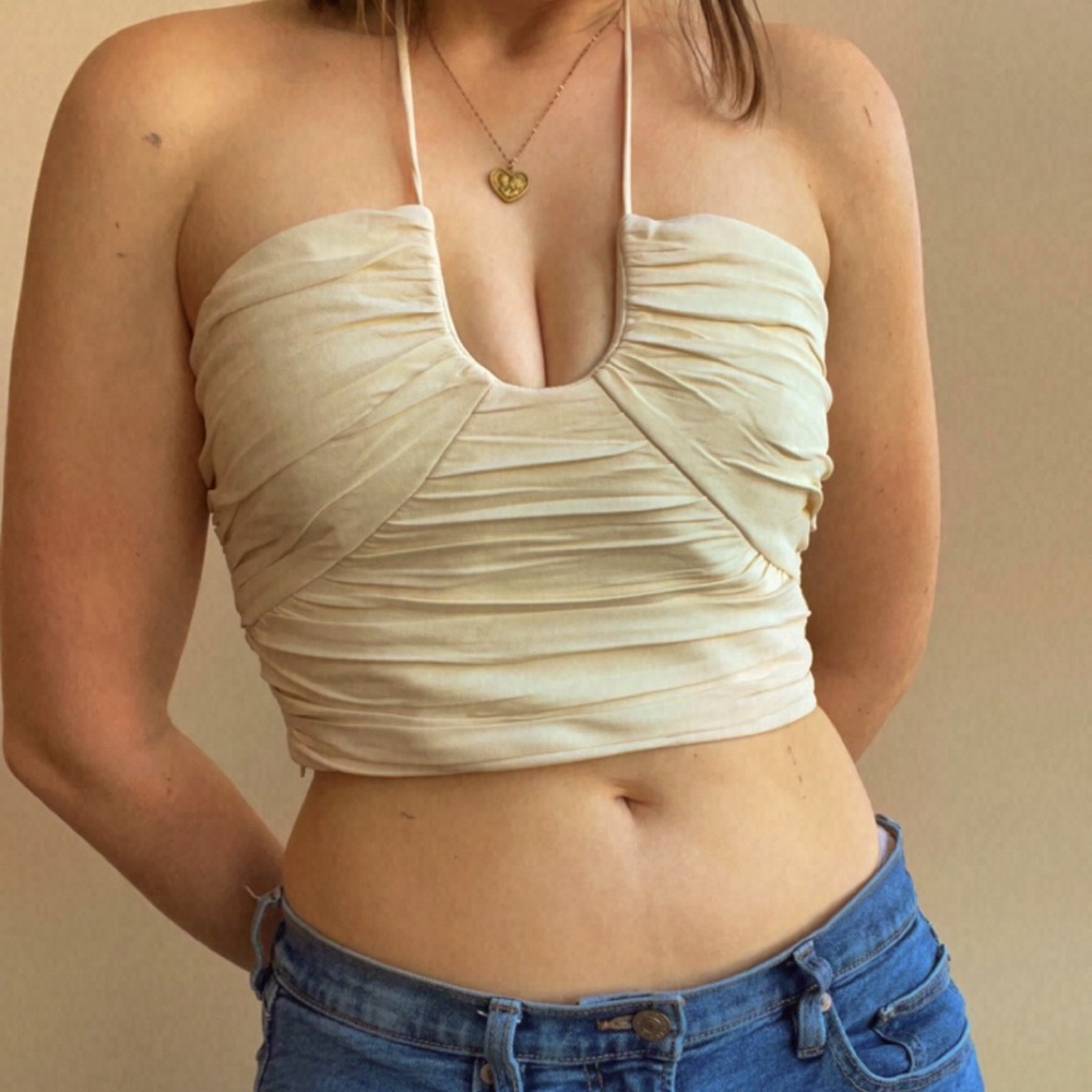 ZARA Cream Halter Top